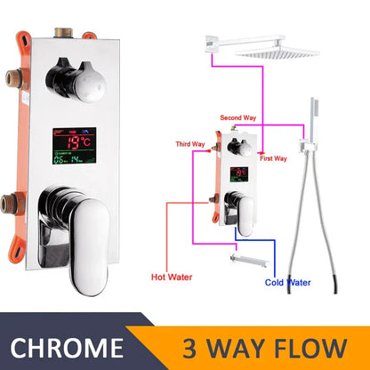 DecorBites™ Digital Shower Mixer with Intelligent Display Control - Chrome Finish
