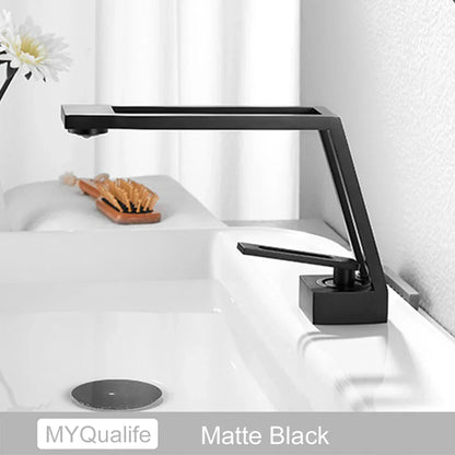 DecorBites™ Brass Basin Sink Faucet Mixer with Single Handle for Bathroom Vanity