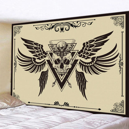 Decobites Skull Bee Cat Tapestry: Bohemian Home Decoration Art for Wall, Sofa, Blanket