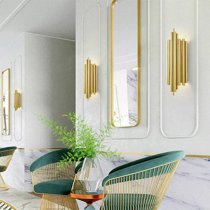 DecorBites™ Golden LED Tube Wall Sconce Light for Living Room, Dining Hall, Stair Decor