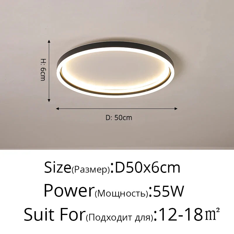 DecorBites™ LED Minimalist Chandelier in Black/Golden Finish for Living Room and Bedroom