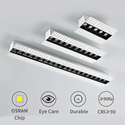 DecorBites™ Led Magnetic Downlight: Modern, Recessed, 90Ra, Indoor Ceiling Linear Grille Spot Lighting