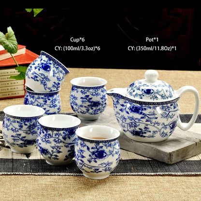 DecorBites™ Ceramic Kung Fu Teapot with Dragon Design 350ml - Handmade Porcelain Tea Pot
