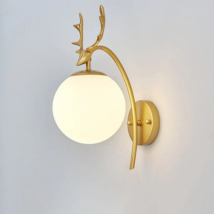 DecorBites™ Glass Shade Gold Wall Lamp for Bedroom Loft Design, Up Down Iron LED Wall Lights