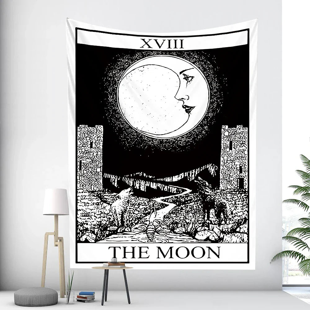 Decobites Tarot Card Psychedelic Tapestry Wall Hanging for Bohemian Home Decor