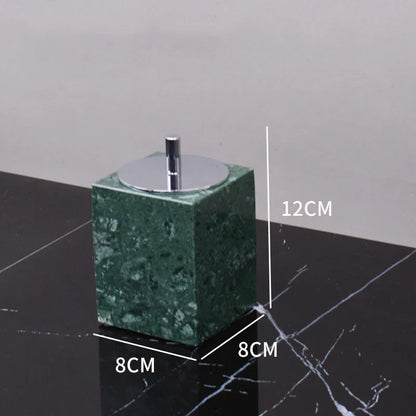 DecorBites™ Dark Green Marble Bathroom Set - Nordic Light Luxury Tray Toothbrush Holder Soap Dispenser Kit