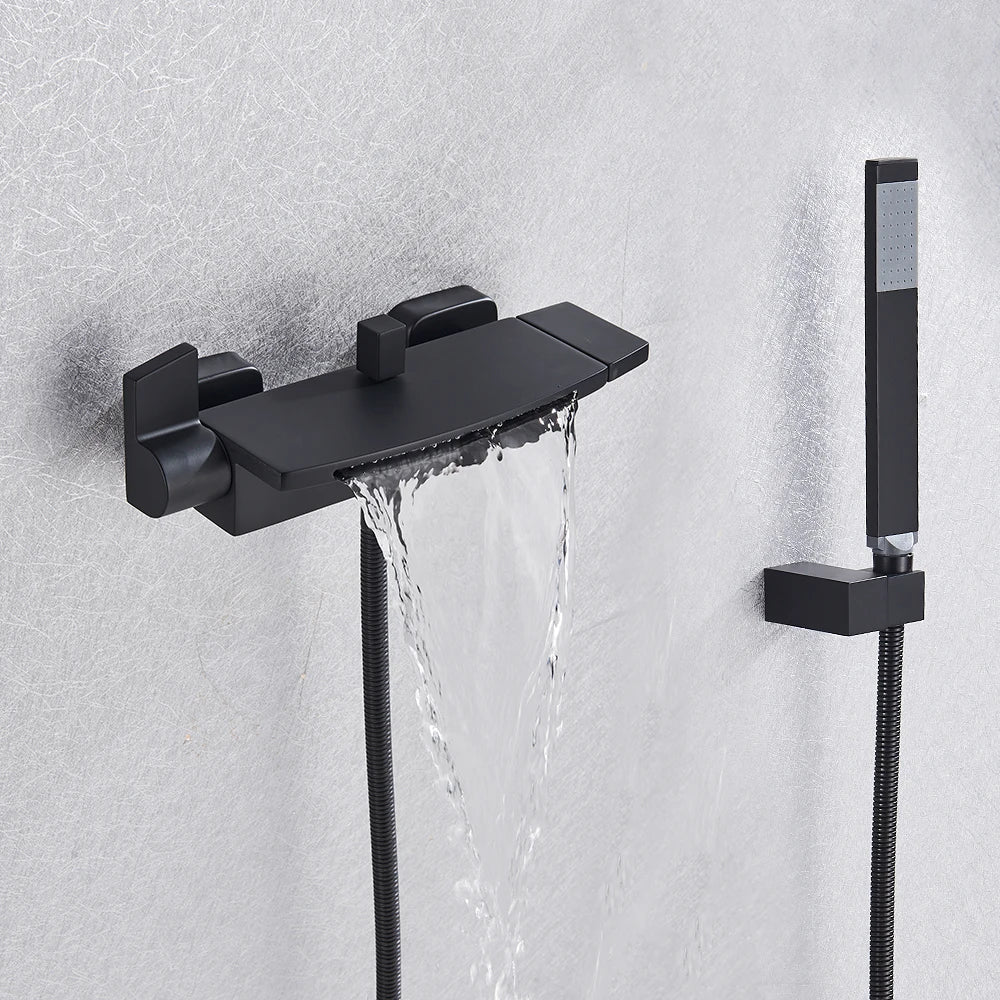 DecorBites™ Dual Handle Waterfall Shower Bathtub Mixer Tap with Handshower