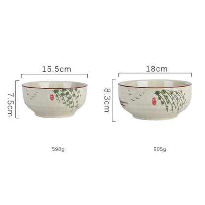 DecorBites™ 6/7 Inch Ceramic Ramen Bowl - Large Soup Noodle Bowl for Kitchen and Hotel Use
