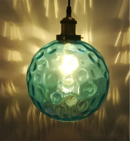 DecorBites™ Blue Glass Ball LED Pendant Lights for Modern Living Room and Kitchen Decor