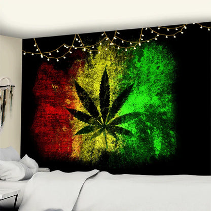 Decobites 3D Printed Maple Leaf Wall Hanging Tapestry for Boho Home Decor