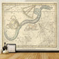 Decobites Medieval Map Bohemian Tapestry Wall Hanging for Home Decor