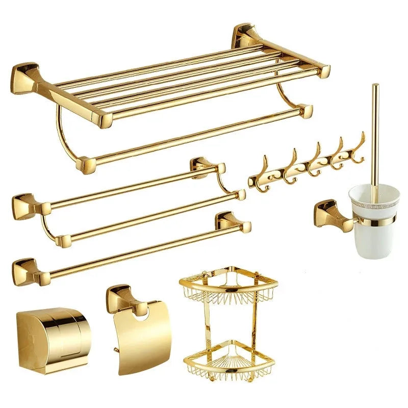 DecorBites™ Gold Bathroom Hardware Set for Towels, Paper, Brushes, and More