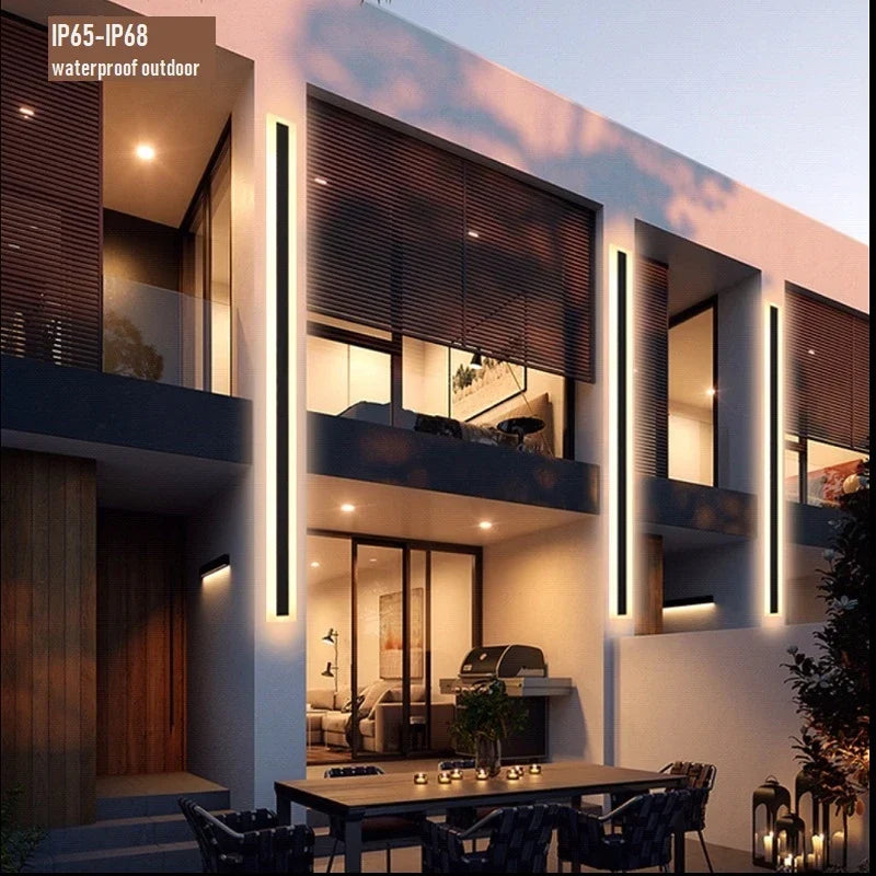 DecorBites™ مصباح حائط خارجي LED مقاوم للماء من الألومنيوم IP65 IP68 لفناء الفيلا