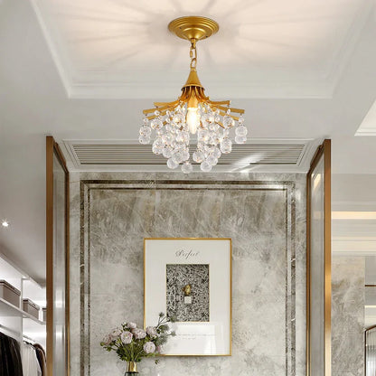 DecorBites™ Gold/Black Crystal Pendant Chandelier for Wedding Decor and Luxury Home Lighting