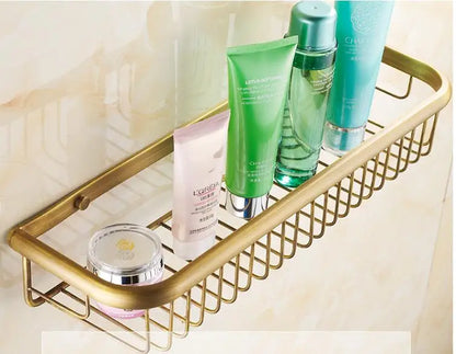 DecorBites™ Gold Brass Bathroom Shelf with Soap Holder 30cm/45cm