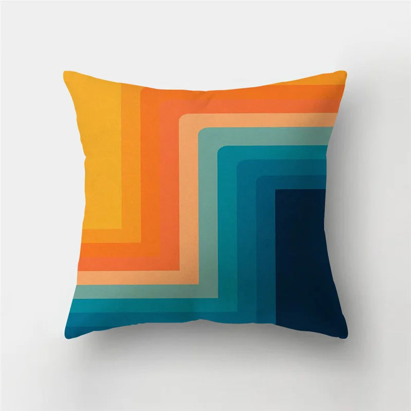 Funda de almohada DecorBites™ con diseño de rayas geométricas | Funda de cojín para sofá