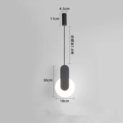 Nordic Minimalist Metal Bedside Pendant Light