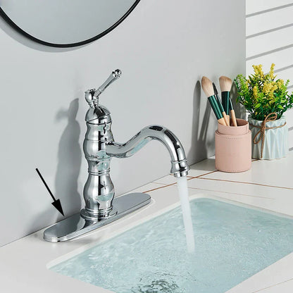 DecorBites™ Brass Basin Faucet with Swivel Spout & Single Handle Deck Mount