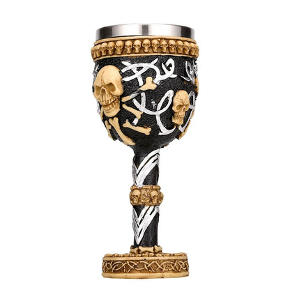 DecorBites™ Gothic Skull Resin Wine Glass 200ml bar drinkware cocktail whiskey cup
