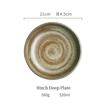 DecorBites™ Japanese Style Ceramic Rice Bowl Round Dish - Swallow Design