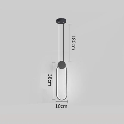 مصباح معلق بحلقة سوداء من DecorBites™ مع إضاءة LED قابلة للتعتيم وتعليق في السقف