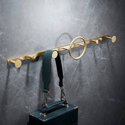 DecorBites™ Brass Bath Hardware Set: Shelf, Towel Rack, Paper & Toilet Brush Holder in Brushed Gold