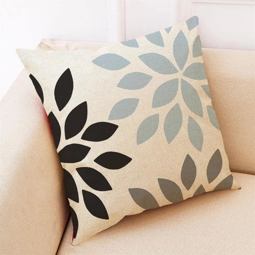 Geometric Pattern Printed Throw Pillow - Modern Brief Soft Cushion by Decobites