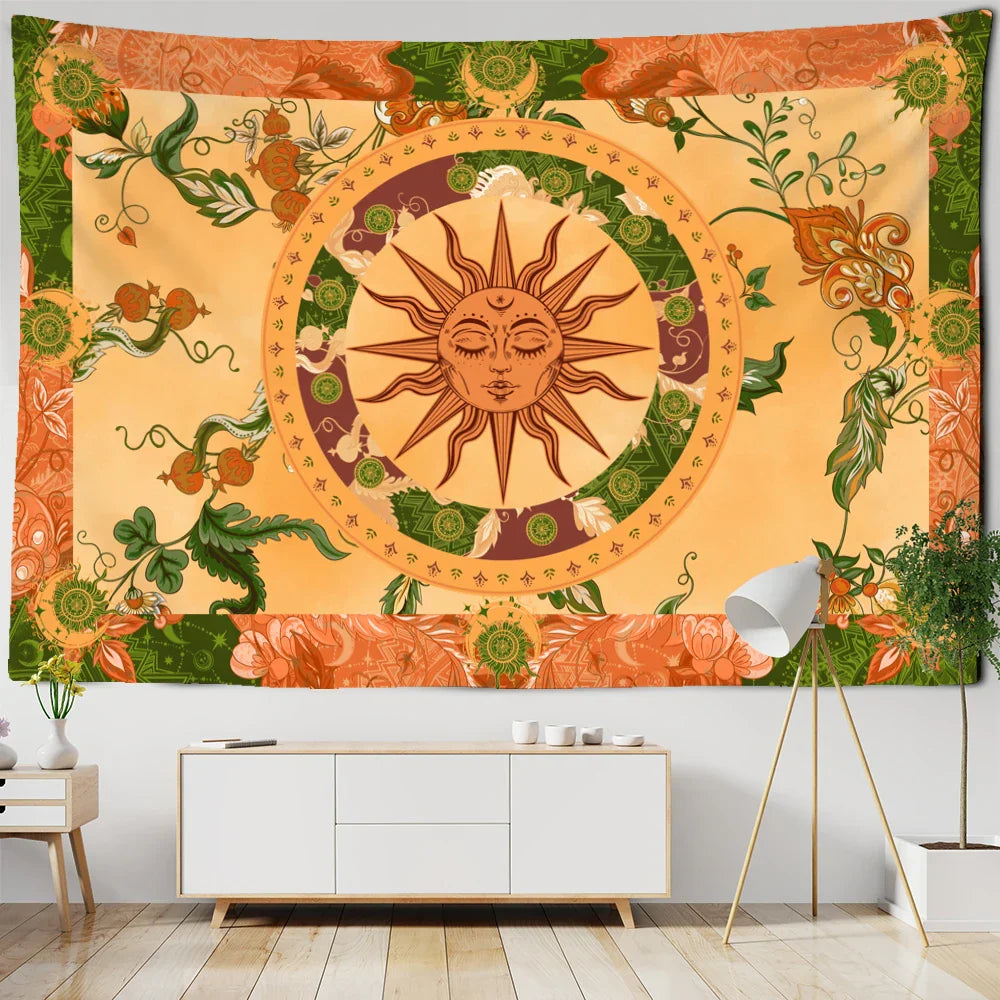 Decobites Mysterious Hippie Flower Vine Wall Hanging Tapestry Bohemian Witchcraft Decor