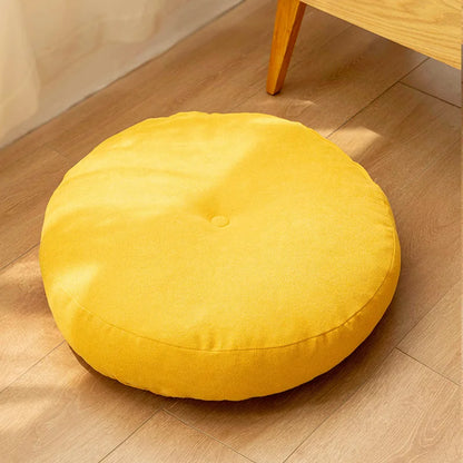 DecorBites™ Linen Round Floor Cushion for Meditation Yoga Sofa Chair Bed