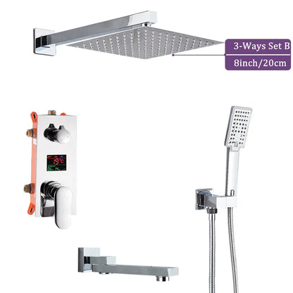 صنبور دش DecorBites™ كبير الحجم بقطر 16 بوصة مع شاشة رقمية وتحكم في درجة الحرارة بذراع واحد