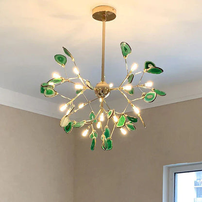 DecorBites™ Agate Branch Chandelier - Nordic Glass LED Globe for Bedroom, Kitchen, Dining Room
