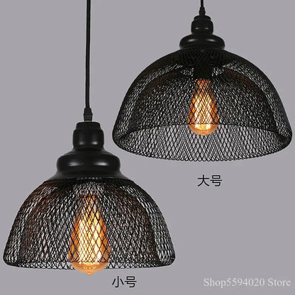DecorBites™ Industrial Birdcage Chandelier: Retro Iron Net Hanging Lamp for Creative Home Lighting