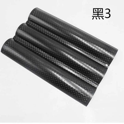 Molde DecorBites™ Wave para hornear baguettes francesas - Bandeja antiadherente para pasteles con 4 ranuras