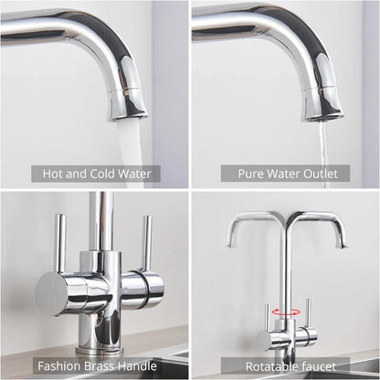 Decorbites™ Zweispundenduschfilterarmatur mit 360-Grad-Drehung für gereinigtes Küchenwasser