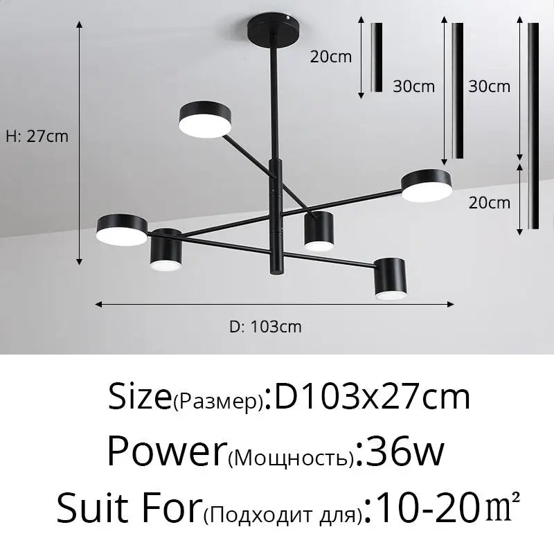 DecorBites™ LED Wrought Iron Chandelier for Living Room Bedroom Interior Lighting