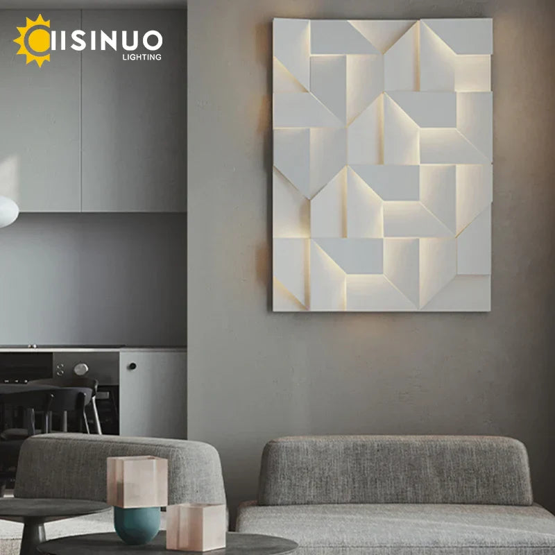 Lámpara de pared interior DecorBites™ con diseño geométrico para dormitorio, sala de estar, escalera y decoración del hogar.