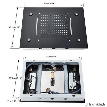 DecorBites™ LED Rainfall Shower Head Ceiling Mount Large Size for Bathroom Shower