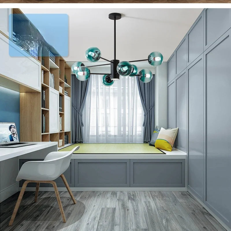 DecorBites™ Gold Branch LED Chandelier for Modern Living Room Decor