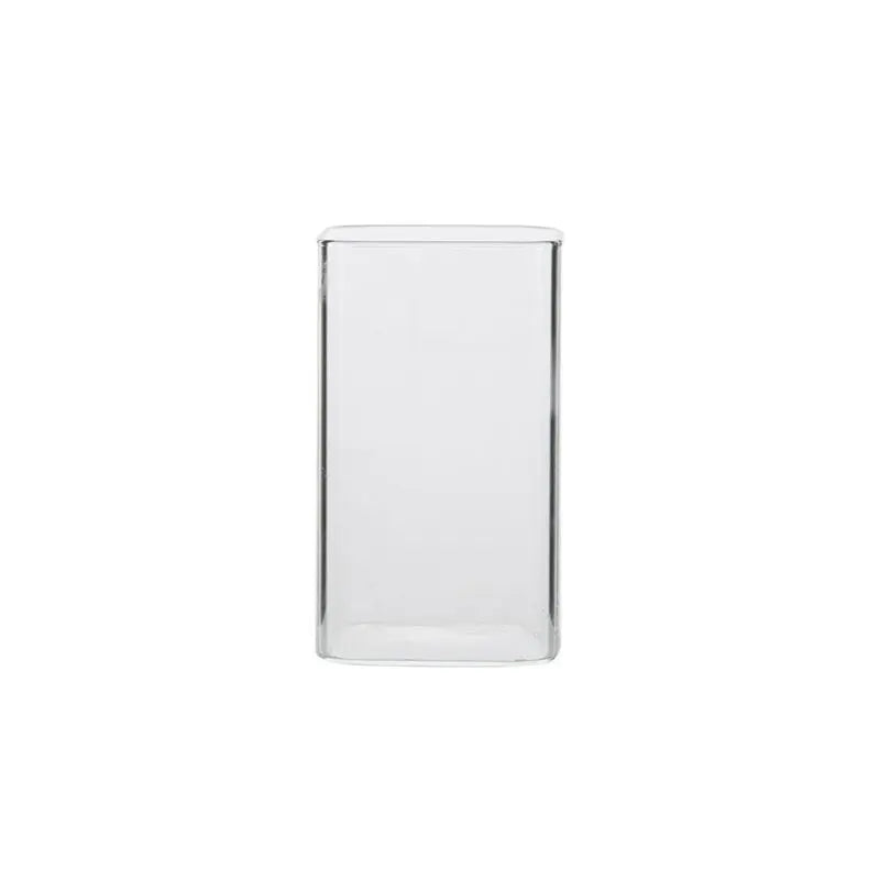 Vaso cuadrado de vidrio transparente DecorBites™ de 370 ml para té, leche o jugo - Vaso resistente a la temperatura