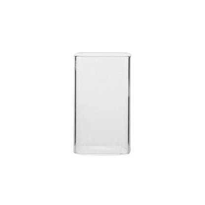 Vaso cuadrado de vidrio transparente DecorBites™ de 370 ml para té, leche o jugo - Vaso resistente a la temperatura