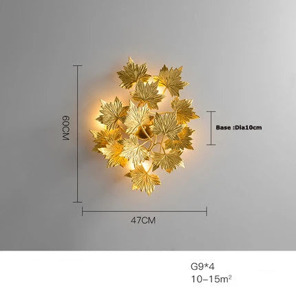 DecorBites™ LED Golden Maple Leaves Wall Sconce for Bedroom and Corridor