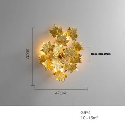 DecorBites™ LED Golden Maple Leaves Wall Sconce for Bedroom and Corridor