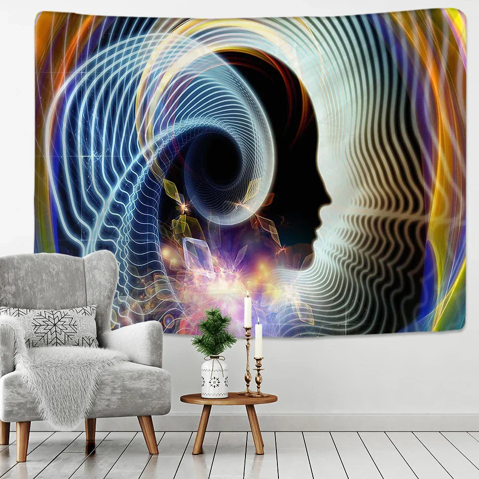 Decobites Psychedelic Mandala Tapestry for Dormitory, Living Room, Bedroom Wall Decor