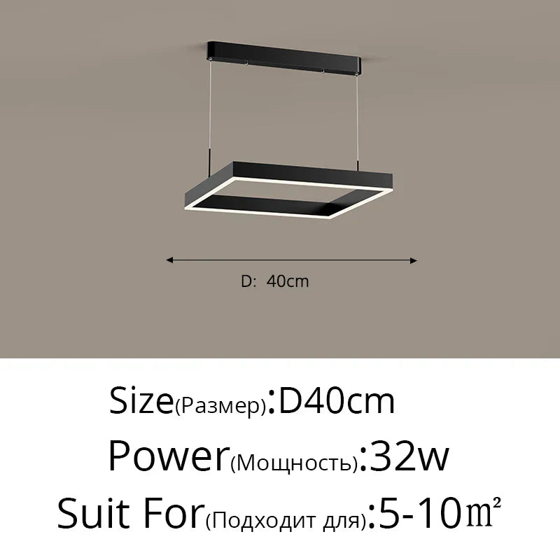 DecorBites™ LED Chandelier: Modern Aluminum Luster Lamps for Bedroom, Hall, Dining, Living Room