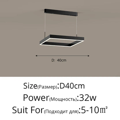 DecorBites™ LED Chandelier: Modern Aluminum Luster Lamps for Bedroom, Hall, Dining, Living Room