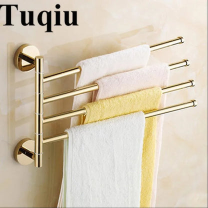 حامل مناشف الحمام من ديكوربايتس™، نحاسي دوار، مثبت على الحائط، ذهبي، 32 سم