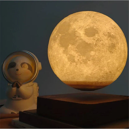 Lámpara lunar levitante DecorBites™: Luz nocturna LED táctil para decoración de dormitorio y regalo.
