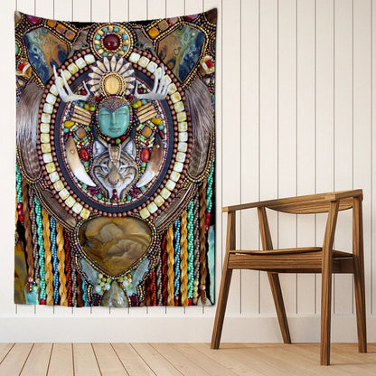 Decobites Owl Windbell Tapestry Wall Hanging Psychedelic Magic Art Home Decor