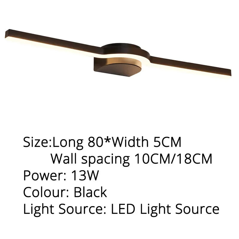 DecorBites™ LED Mirror Wall Sconces for Bathroom Dressing Table, Kitchen - 80cm, 60cm, 40cm