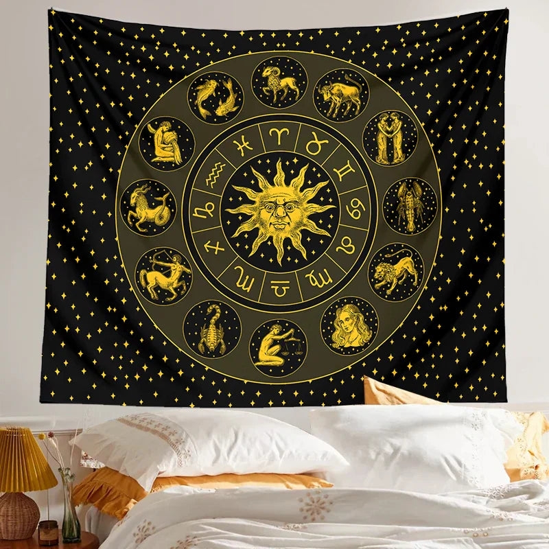 Decobites Constellation Zodiac Tapestry: Astrology Wall Decor for Witchcraft Room & Dorm